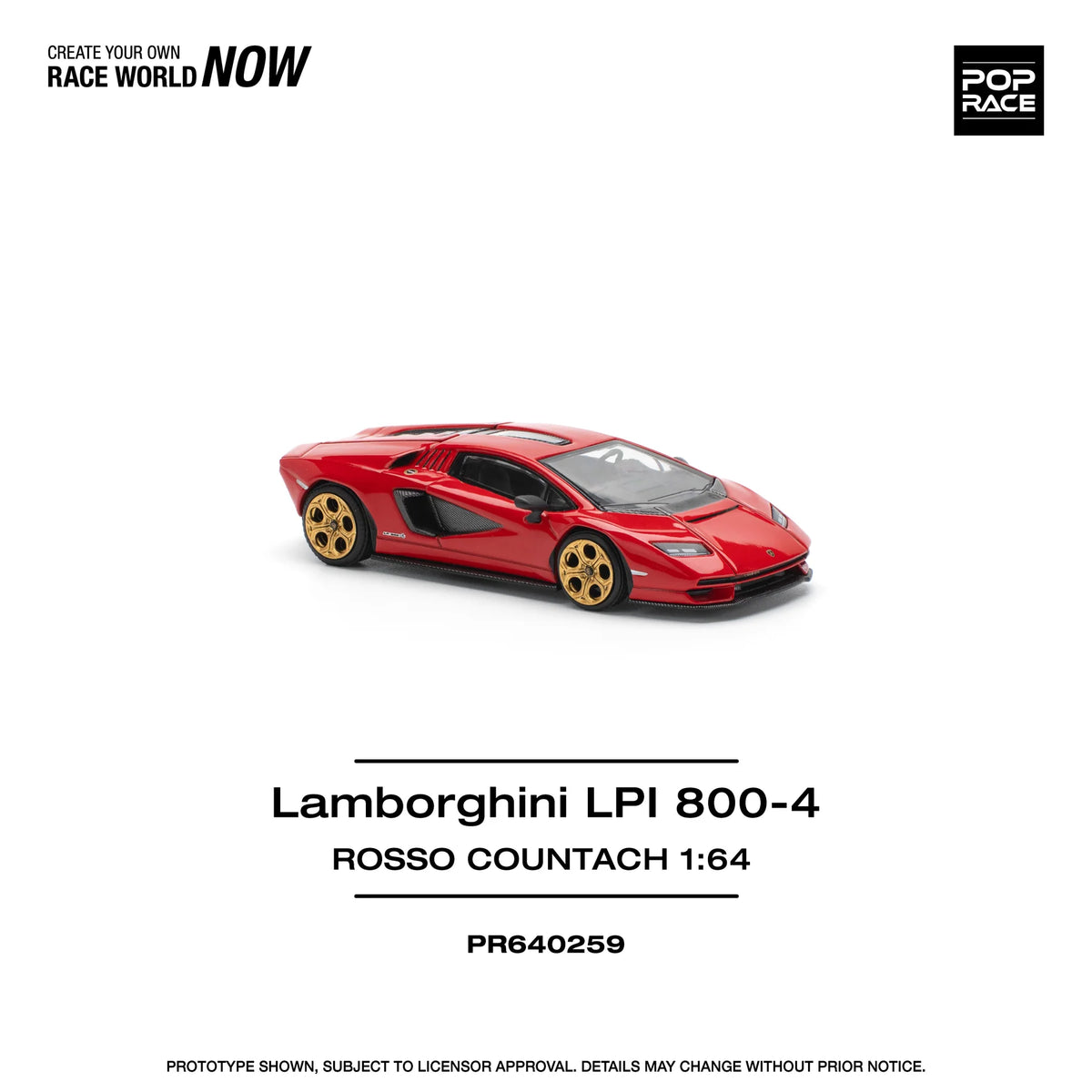 2021 Lamborghini Countach LPI-800 Rojo 164 Pop Race PR640259