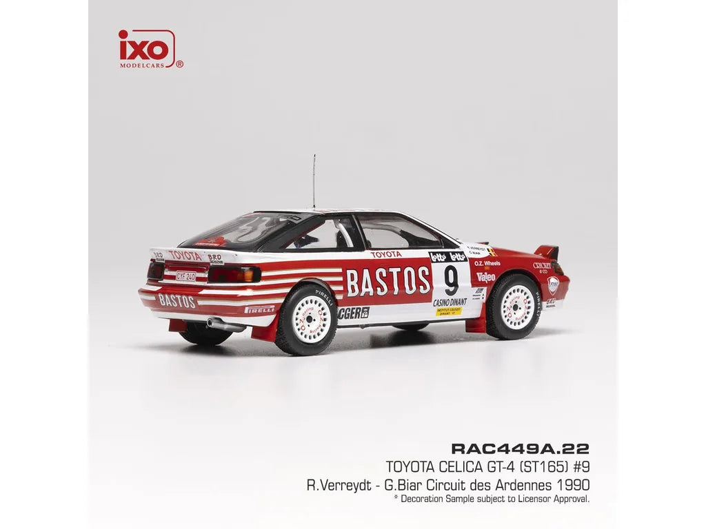 1990 Toyota Celica GT-4 (ST 165) Nº9 R.Verreydt/G.Biar Circuit des Ardennes 1:43 IXO Models RAC449A.22
