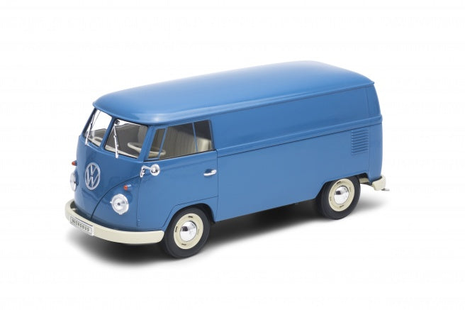 1963 Volkswagen T1 Microbus Panel Van Azul 1:18 Welly 18053