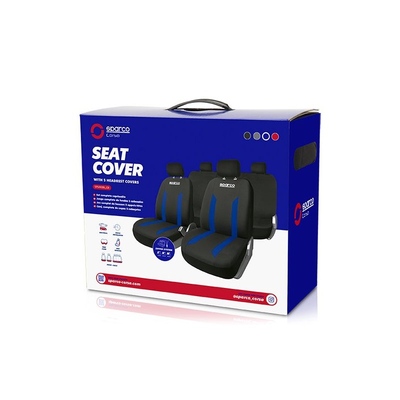 Juego De Fundas Sabbia Sparco Negro/Azul CS6