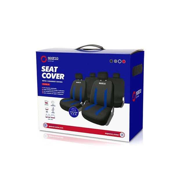Juego De Fundas Sabbia Sparco Negro/Azul CS6