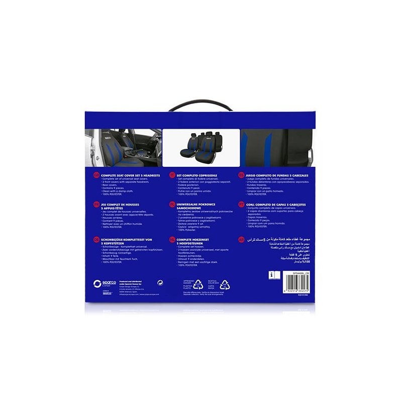 Juego De Fundas Sabbia Sparco Negro/Azul CS6