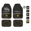 Set Completo 4 Piezas Alfombras Momo Universales Negro/Blanco