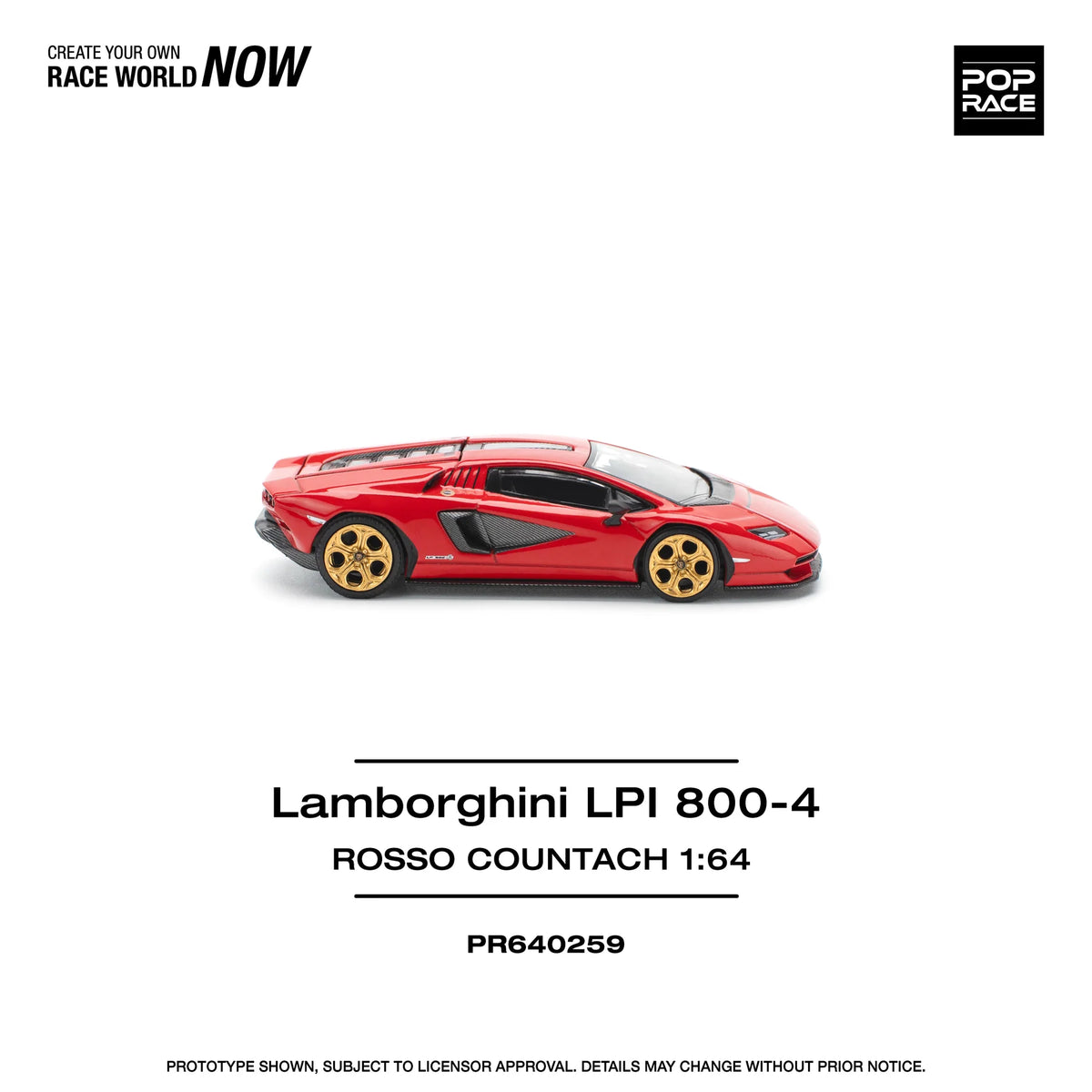 2021 Lamborghini Countach LPI-800 Rojo 164 Pop Race PR640259