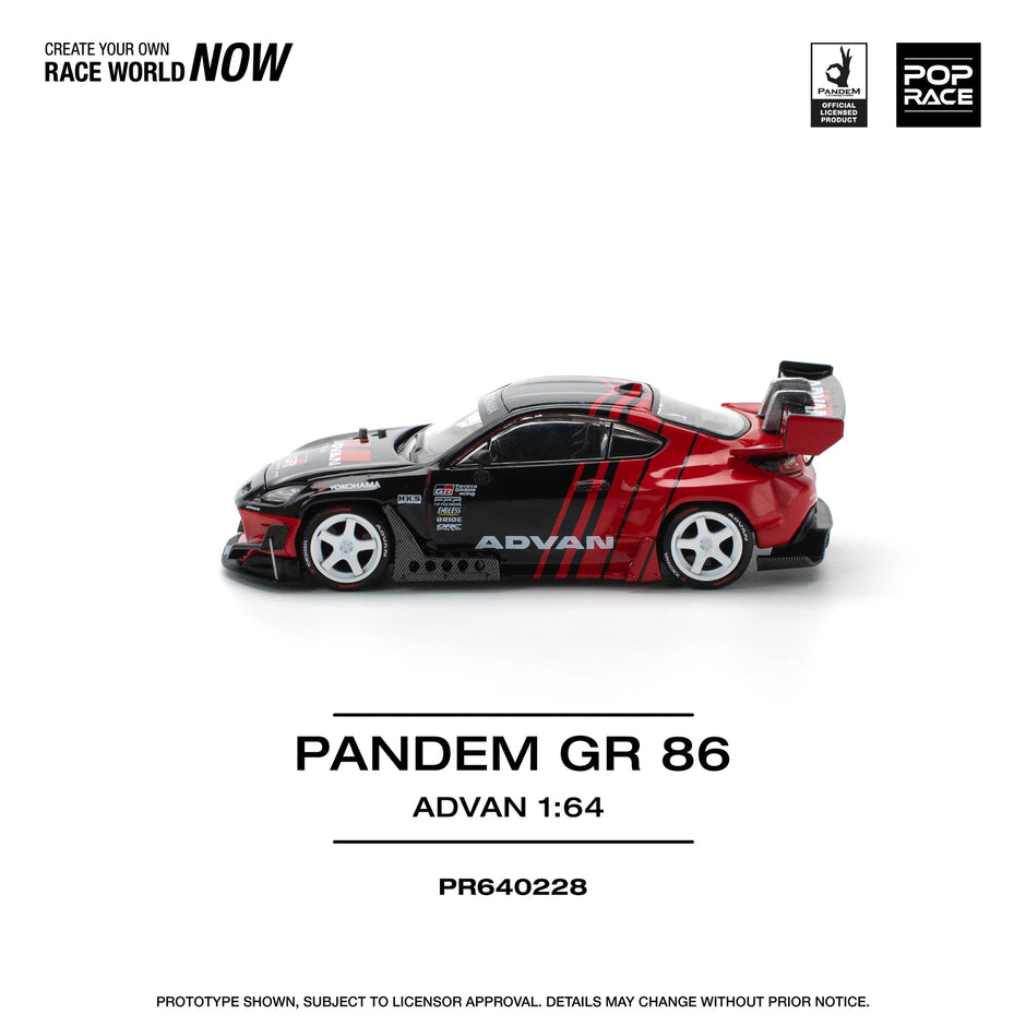 2022 Toyota GR86 Pandem Advan Negro/Rojo 164 Pop Race PR640228