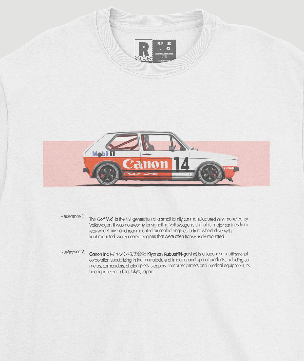 Camiseta “Golf Mk1 GTI Canon-Porsche”