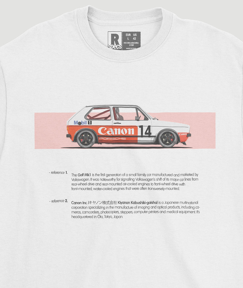 Camiseta “Golf Mk1 GTI Canon-Porsche”