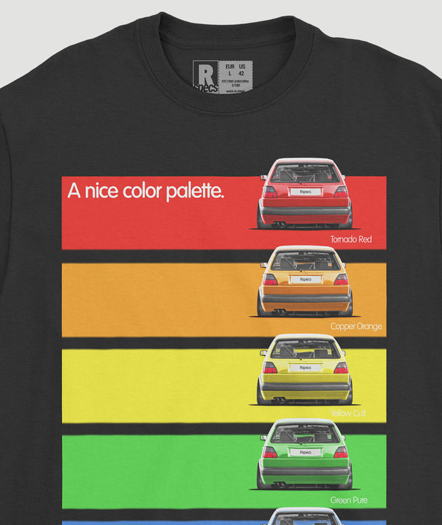 Camiseta “Golf Mk2 GTI A nice pallette”