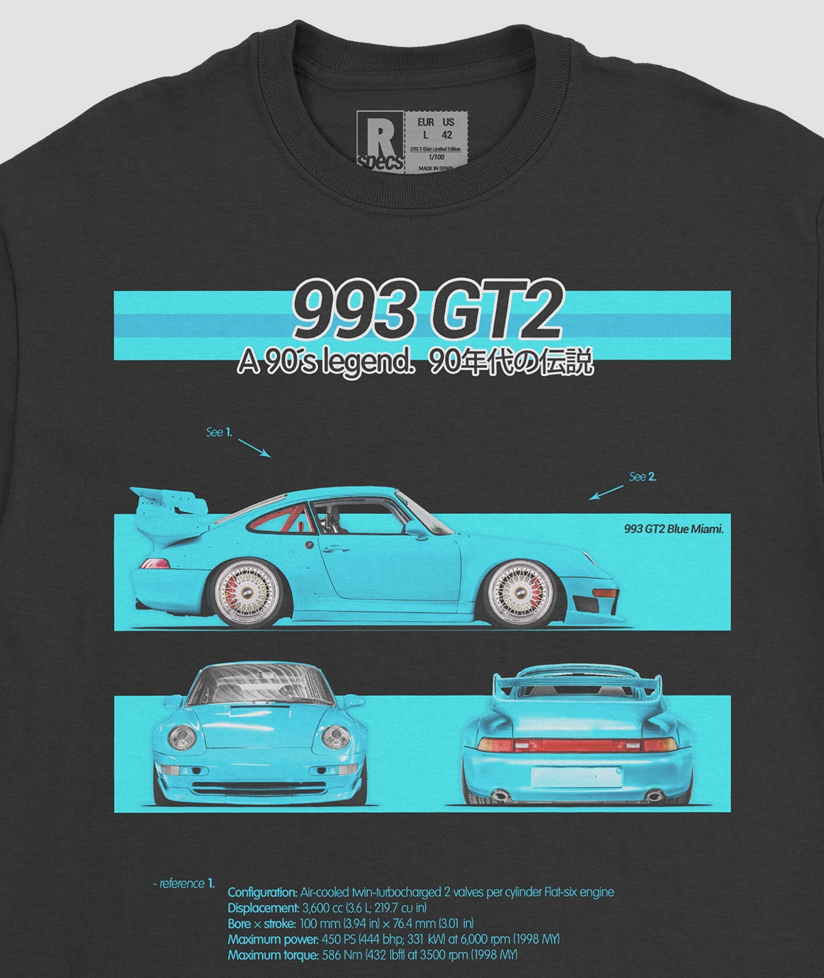 Camiseta “993 GT2 Miami Blue”