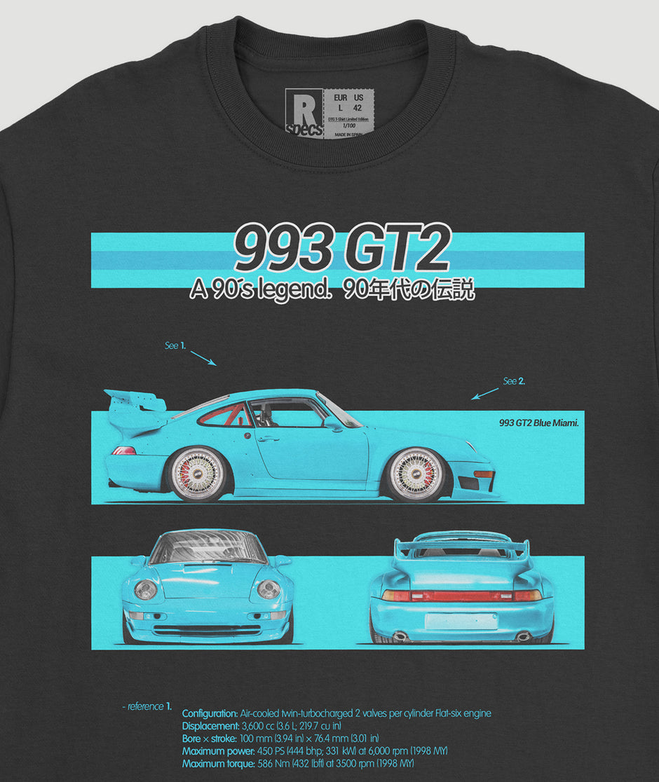 Camiseta “993 GT2 Miami Blue”