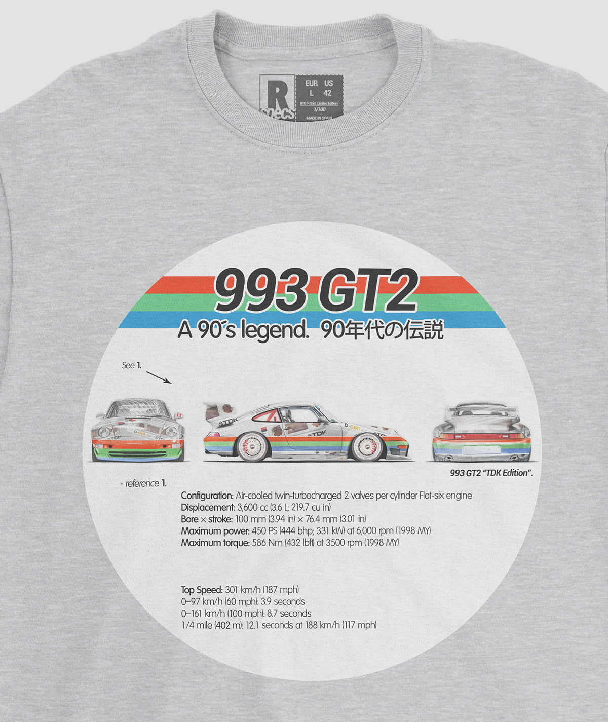 Camiseta “993 GT2 TDK Circle”