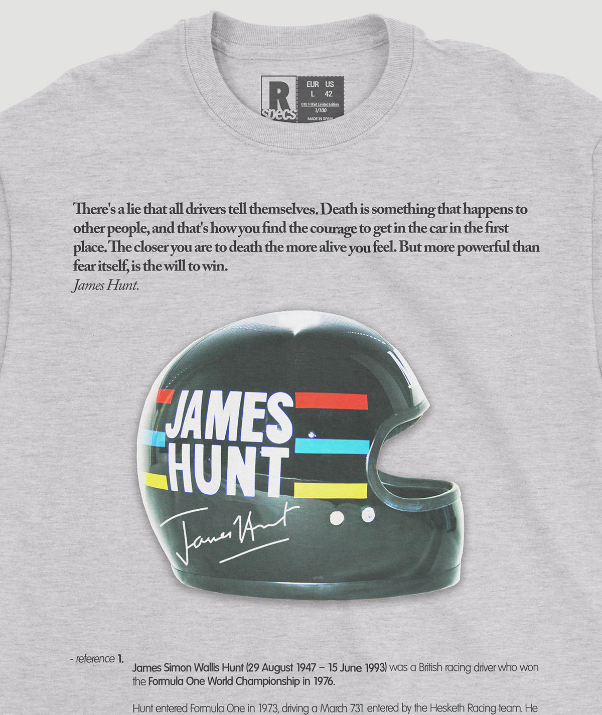 Camiseta “James Hunt Helmet”