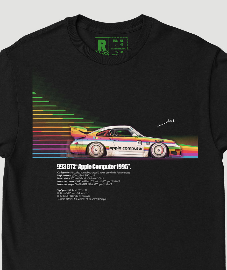Camiseta Blanca “993 GT2 Apple Computer 1995”