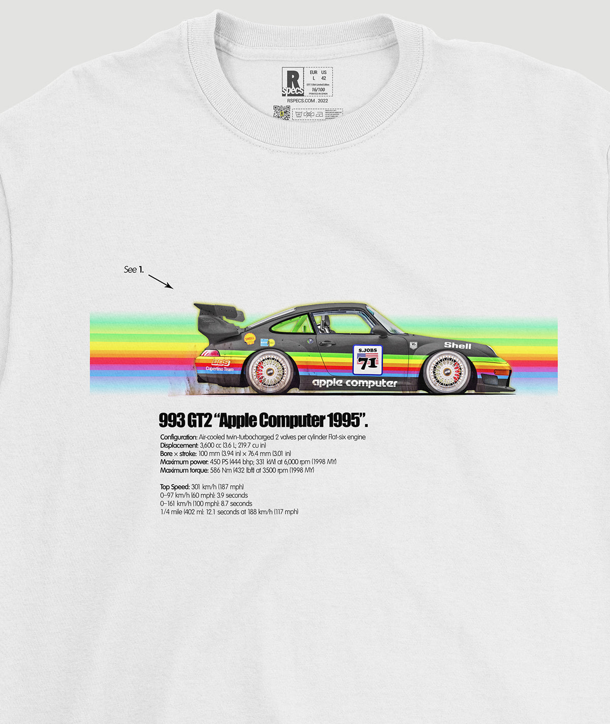 Camiseta “993 GT2 Black Apple Computer 1995”