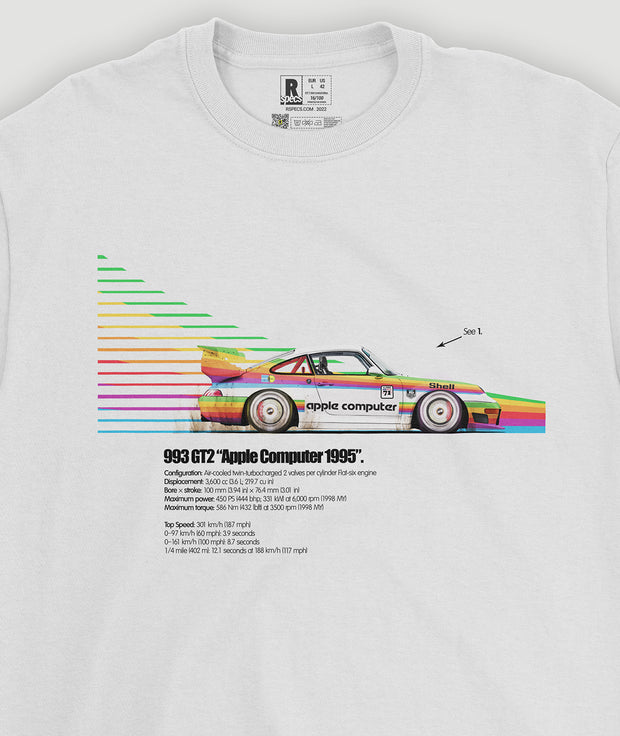 Camiseta Blanca “993 GT2 Apple Computer 1995”