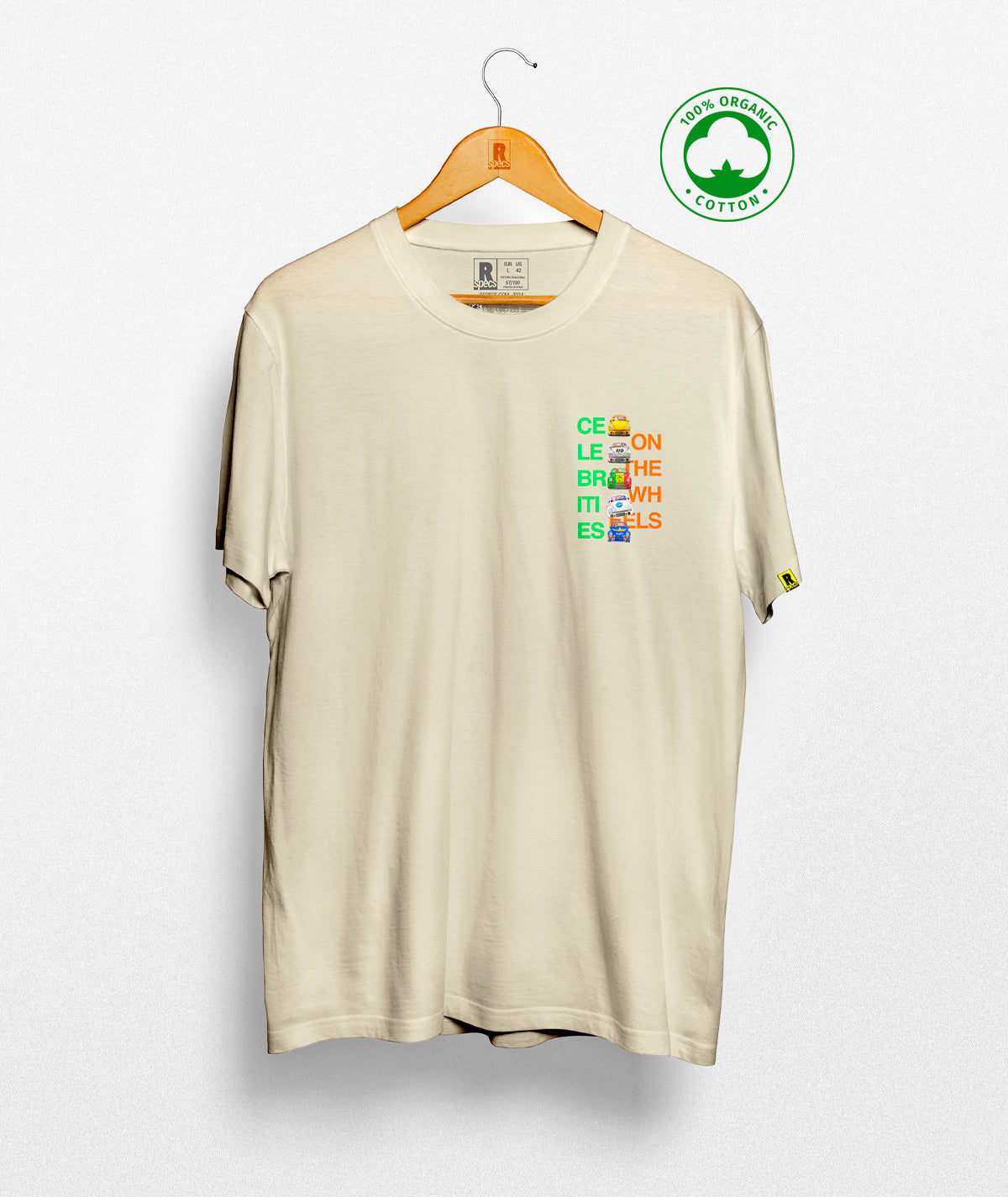 Camiseta Organic BackPrint “Celebrities on the wheels”