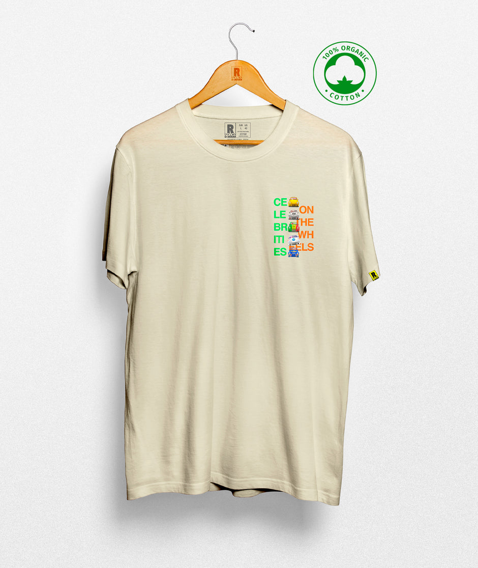 Camiseta Organic BackPrint “Celebrities on the wheels”