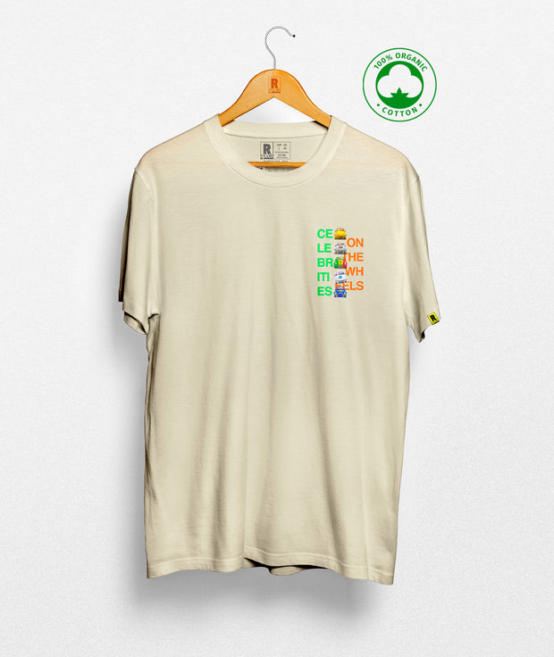Camiseta Organic BackPrint “Celebrities on the wheels”