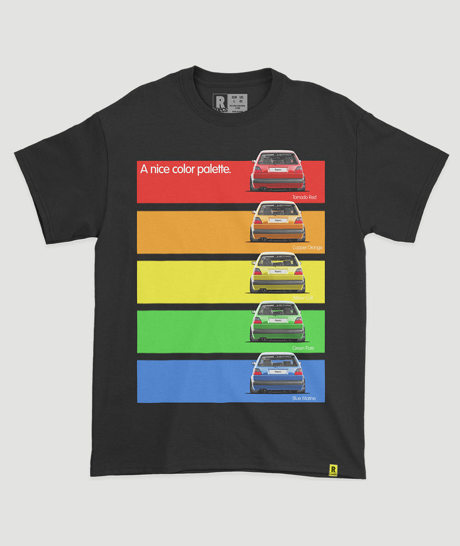 Camiseta “Golf Mk2 GTI A nice pallette”