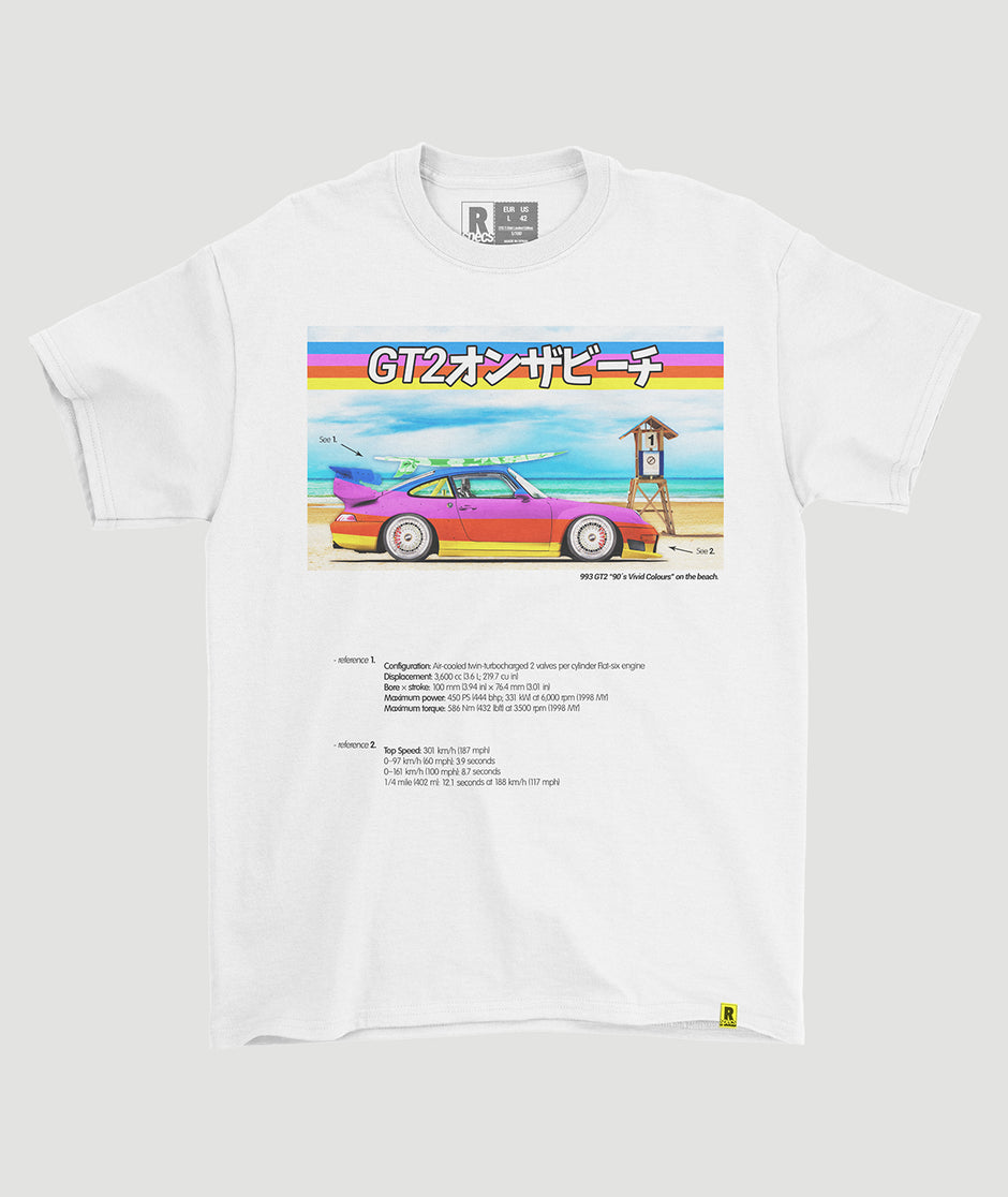 Camiseta “993 GT2 On the Beach”