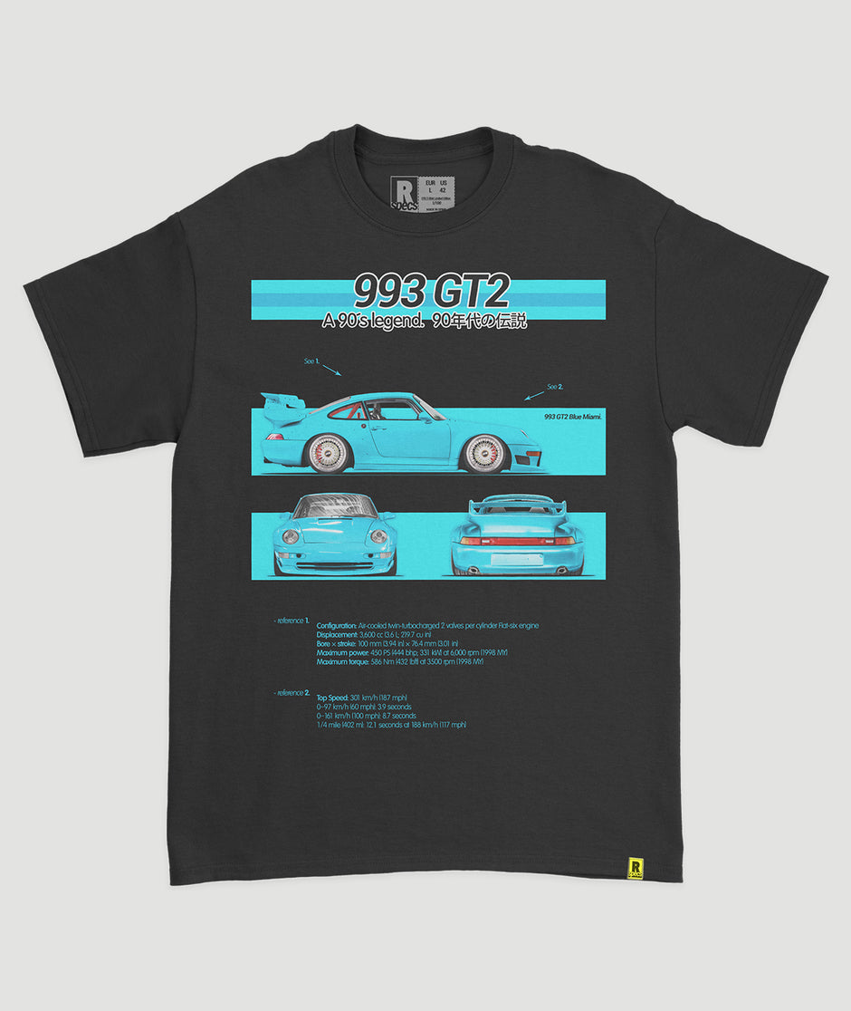 Camiseta “993 GT2 Miami Blue”