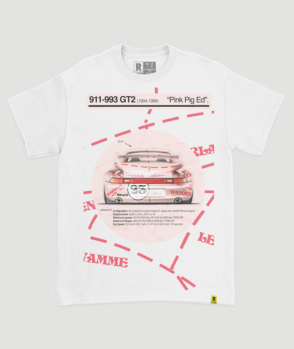 Camiseta “993 GT2 REAR PINK PIG”