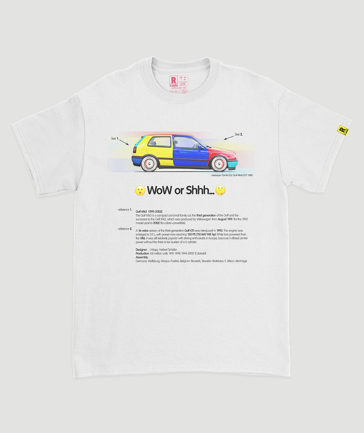 Camiseta “GOLF GTI MkIII Harlequin FanArt Ed”
