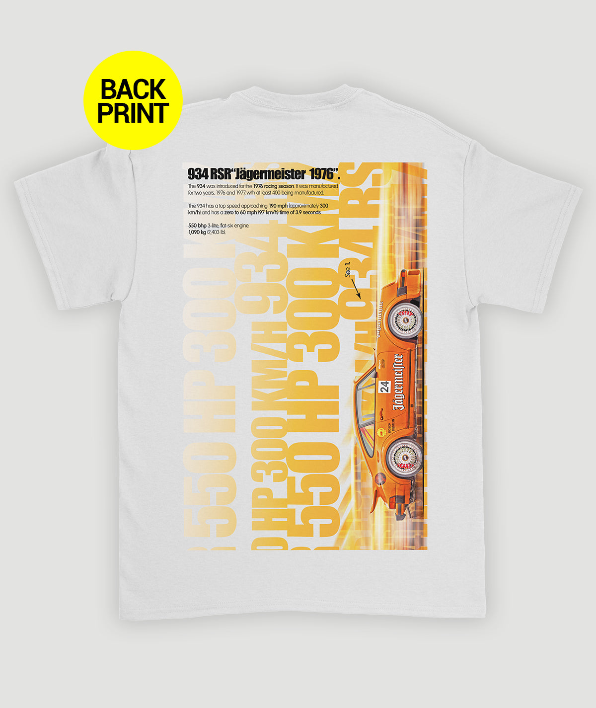 Camiseta BackPrint “934 RSR Jagermeister 76”
