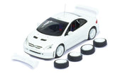 2003 Peugeot 307 WRC + Cuatro Ruedas y Alerón Extra Blanco 1:43 IXO Models MDCS030