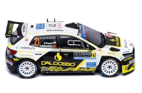 2025 Skoda Fabia RS Rally2 Nº21 N.Gryazin/K.Aleksandrov Rally de Montecarlo WRC2 1:43 IXO Models RAM977.22
