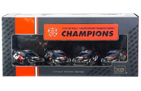 2024 Toyota GR Yaris Rally1 Hybrid Expositor con 4 Modelos Ganador WRC 1:43 IXO Models RAM966SET