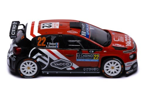 2025 Citroen C3 Rally2 Nº22 Y.Rossel/A.Dunand Rally Montecarlo Ganadores WRC2 1:43 IXO Models RAM975A.22
