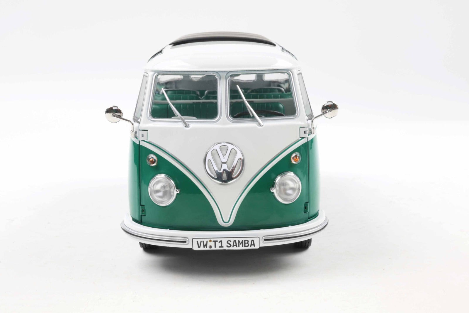 1962 Volkswagen VW T1 Samba Bus Verde/Blanco 1:18 Solido S1813403