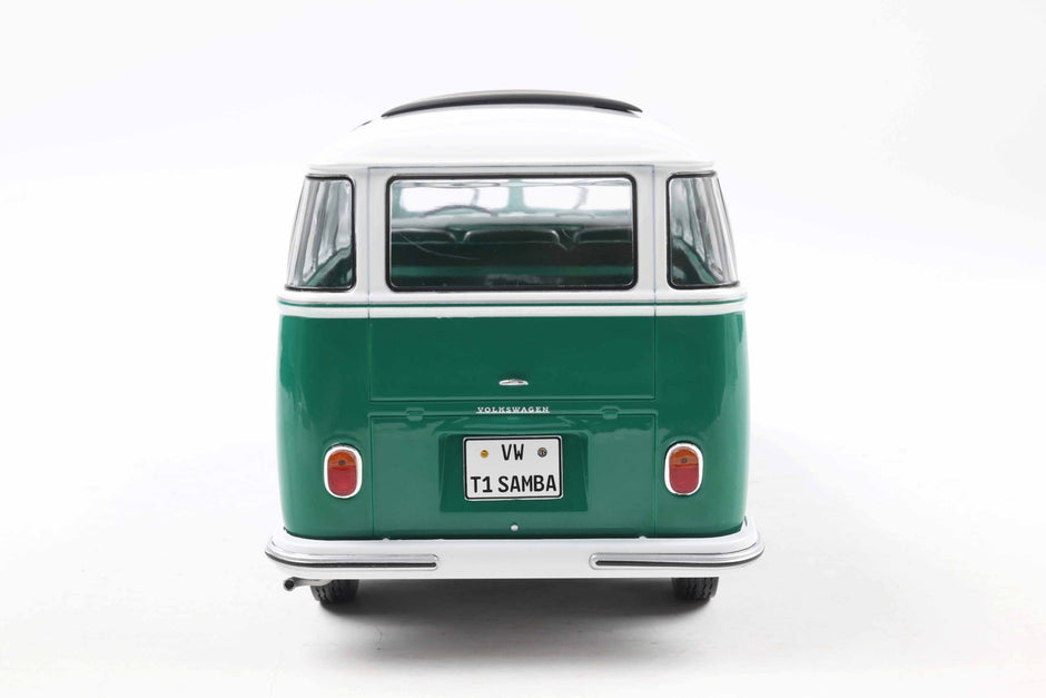 1962 Volkswagen VW T1 Samba Bus Verde/Blanco 1:18 Solido S1813403