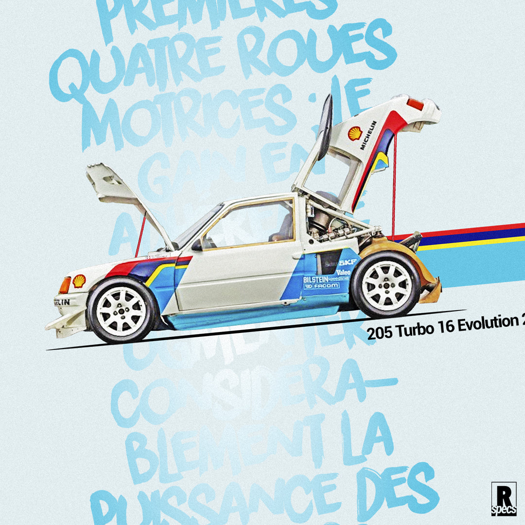 Camiseta 205 Turbo 16 Evolution 2 “Rally Corcega 1985”