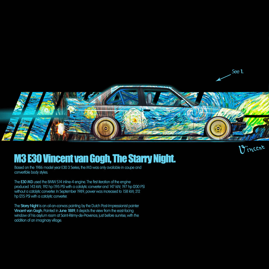 Camiseta “M3 E30 Van Gogh The Starry Night”