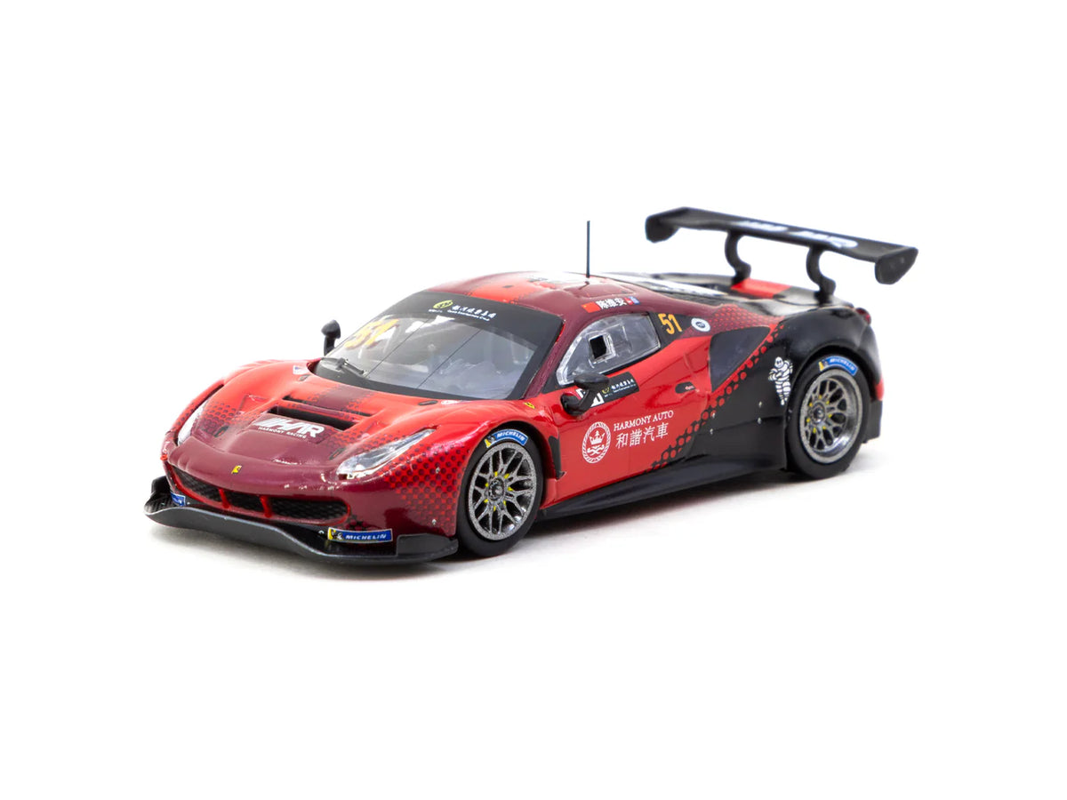 2022 Ferrari 488 GT3 Nº51 Chen Weian Copa Macau GT Harmony Racing Rojo/Negro 164 IXO-Tarmac T64-072-22MGP51