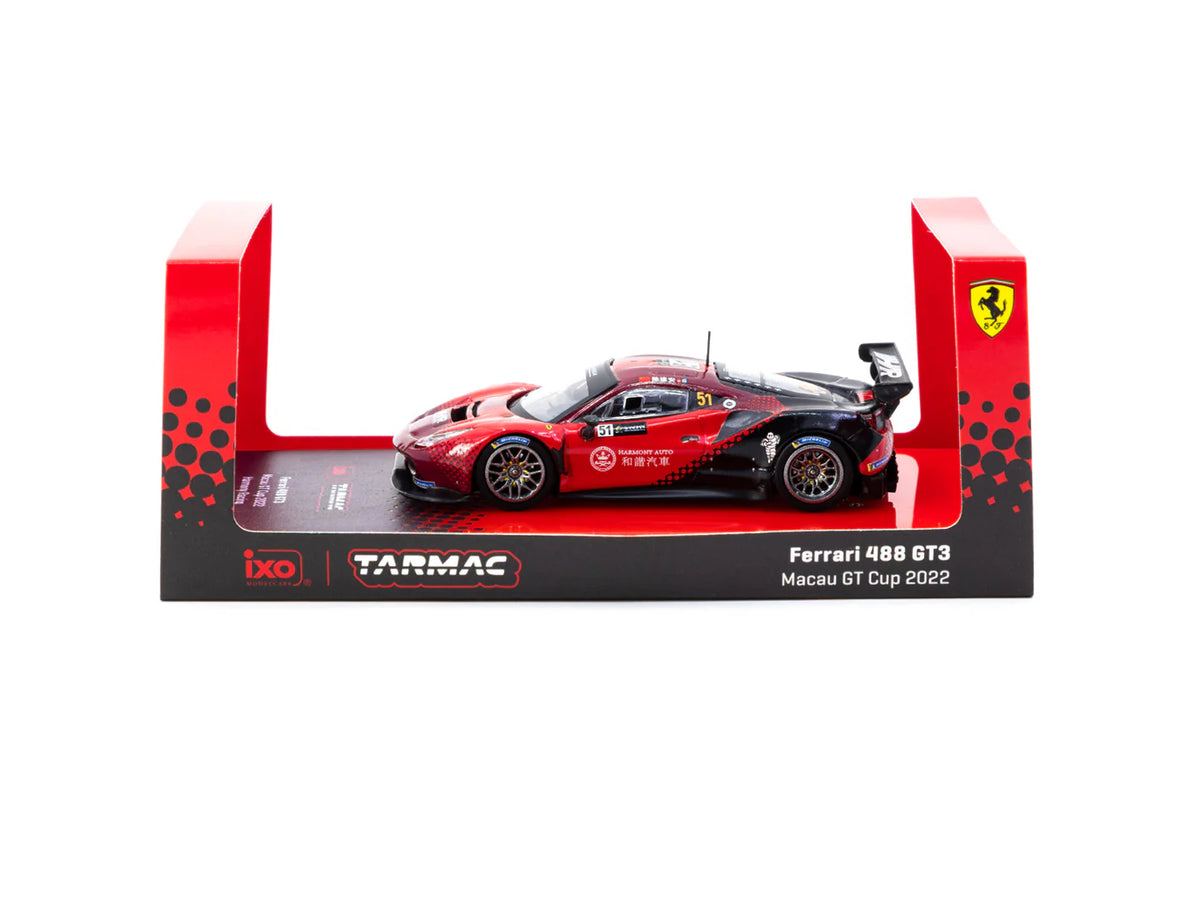 2022 Ferrari 488 GT3 Nº51 Chen Weian Copa Macau GT Harmony Racing Rojo/Negro 164 IXO-Tarmac T64-072-22MGP51