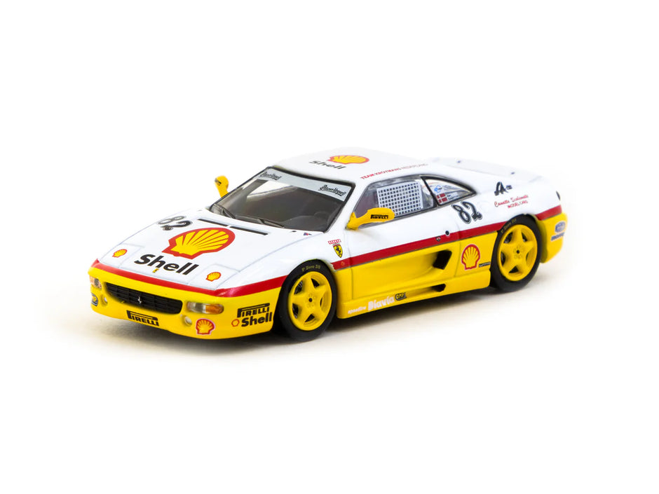 1999 Ferrari F355 Challenge Nº82 D.Peter Andersen Blanco/Amarillo 164 IXO-Tarmac T64-083-99CHA82