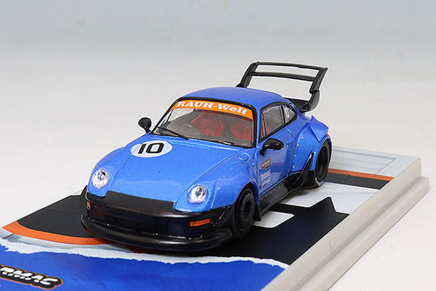 2019 Porsche RWB 993 Tarmac Works 10Th Anniversary Negro/Azul 164 Tarmac T64-TL017-10TH