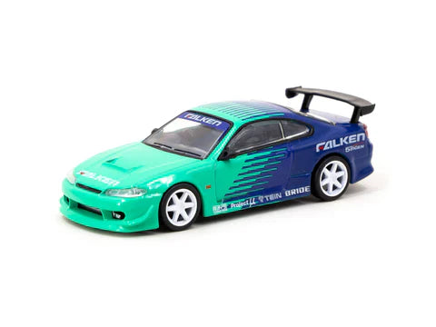1999 Nissan Silvia S15 Falken Azul/Verde 164 Tarmac T64G-023-FA-MJ