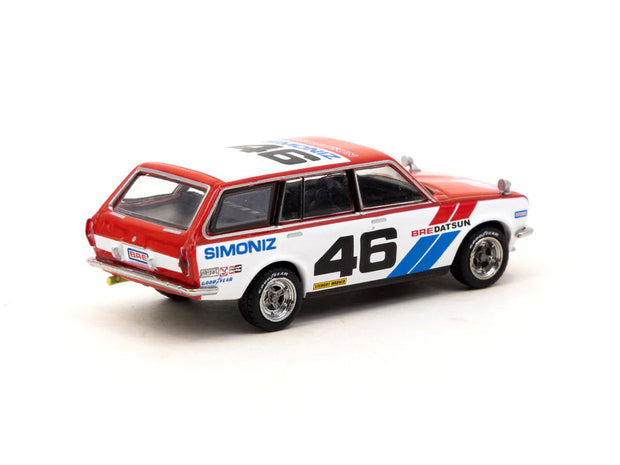1970 Datsun Bluebird 510 Wagon BRE Nº46 Rojo/Blanco/Azul 164 Tarmac T64G-026-BRE46