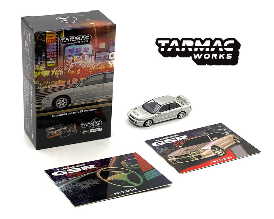1996 Mitsubishi Lancer Evolution GSR "Edición Especial" Plateado 1:64 Tarmac T64G-048-SL