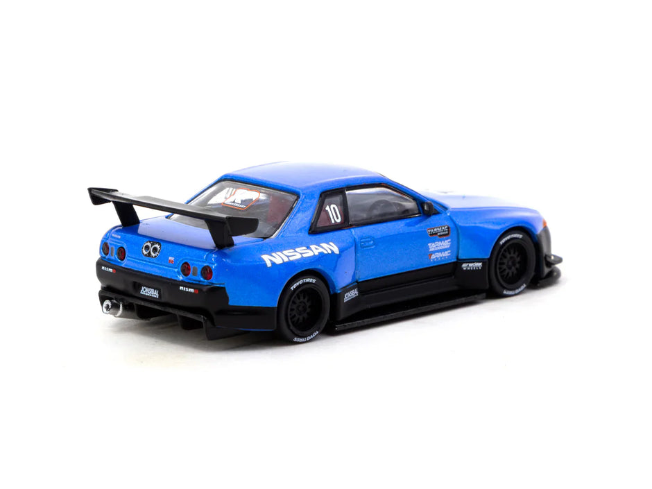 2024 Nissan Skyline (R32) Widebody By Jon Sibal Tarmac Works 10Th Anniversary Negro/Azul 164 Tarmac T64G-061-10TH