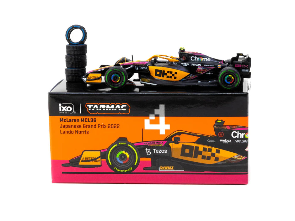 2022 McLaren MCL36 F1 Nº4 Lando Norris Gran Premio de Japón 164 IXO-Tarmac T64G-F041-LN2-MJ