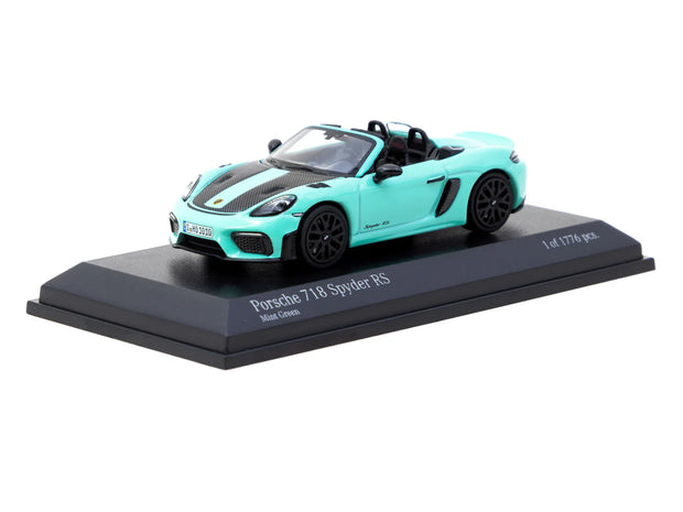 2021 Porsche 718 Spyder RS Verde Menta Edición Limitada 164 Minichamps-Tarmac T64MC-008-MG