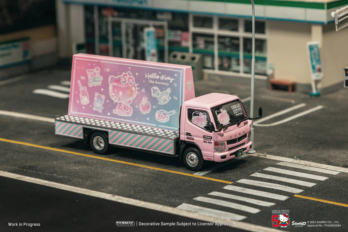 1993 Mitsubishi Fuso Canter Hello Kitty Billboard Rosa Decorado 164 Tarmac T64T-TL002-HK