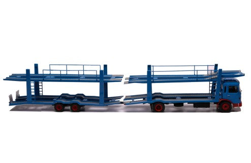 1970 Camión MAN F7 Portacoches Con Remolque Azul/Rojo 1:43 IXO Models TTRX034.22