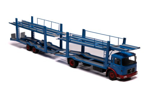 1970 Camión MAN F7 Portacoches Con Remolque Azul/Rojo 1:43 IXO Models TTRX034.22