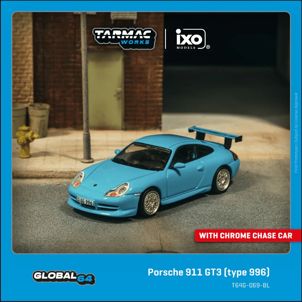 2005 Porsche 911 GT3 (Type 996) Azul Claro 1:64 IXO-Tarmac T64G-069-BL